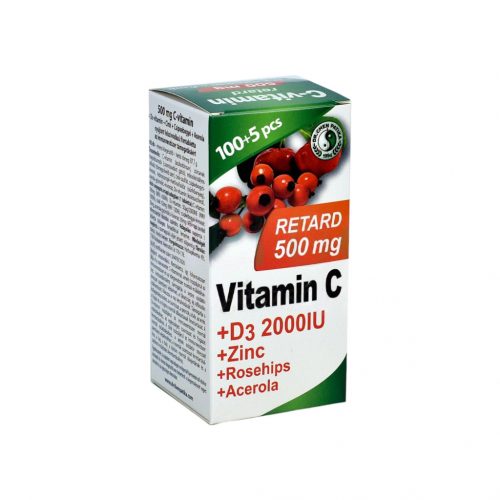 Dr.chen c-vitamin 500 mg retard+d3+acerola tabletta 105 db