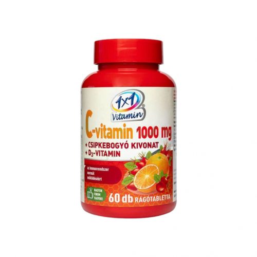 1x1 vitamin c-vitamin 1000 mg+d3 csipkebogyó rágótabletta narancs 60 db