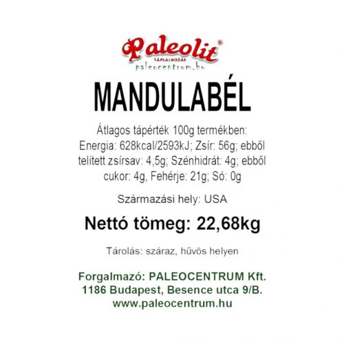 Paleolit mandulabél natúr 22,68kg 23/25 lédig