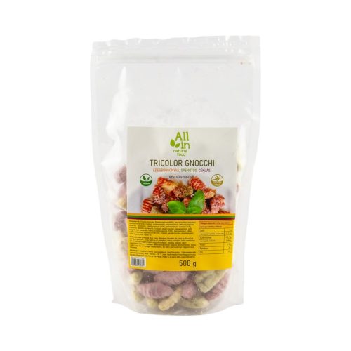 All in gyorsfagyasztott gnocchi tricolor édesburgonyás, spenótos, céklás 500g