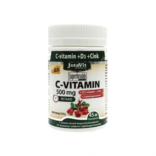 Jutavit c-vitamin 500mg nyújtott kioldódású + csipkebogyó + d3 vitamin + cink 45x