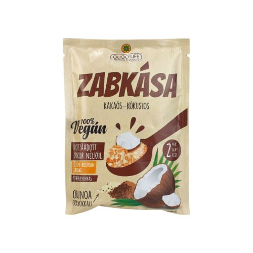 Oligolife vegán zabkása kakaó kókusz édesítőszerrel 65g