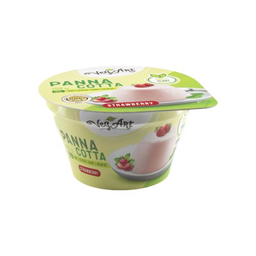 Vegart vegán panna cotta jellegű növényi desszert készítmény eper ízű 150 g