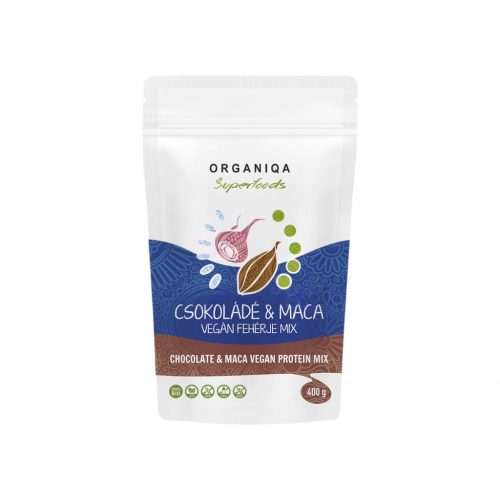 Organiqa bio csokoládé-maca vegán fehérje 400g