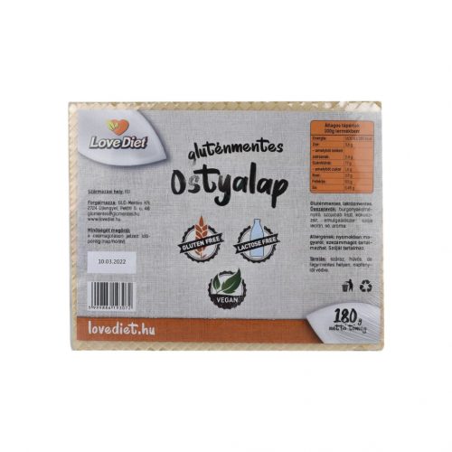 Lovediet gluténmentes ostyalap 180g