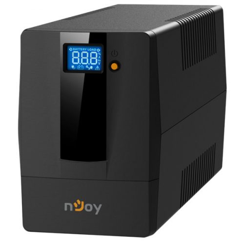 Njoy szünetmentes  600va - horus plus 600 (2 schuko, line-interaktív, rj11 védelem, usb, szoftver, lcd kijelző, fekete)