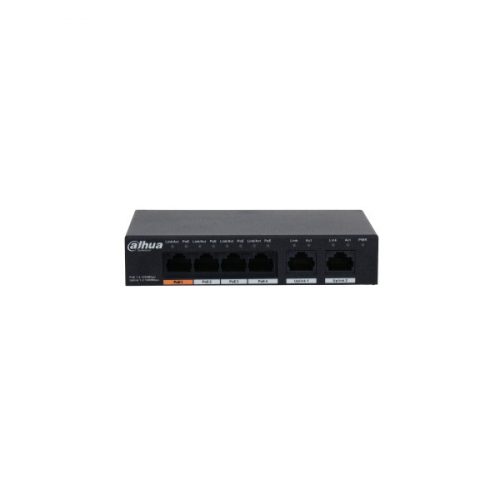 Dahua poe switch - pfs3006-4gt-60 (4x 1gbps poe + 2x 1gbps uplink, 60w)