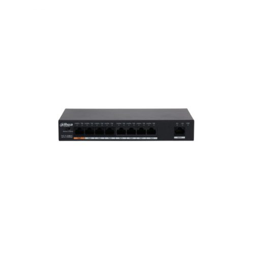 Dahua poe switch - pfs3009-8et1gt-96 (1x 10/100 (highpoe/poe+/poe) + 7x 10/100(poe) + 1x 10/100/1000 uplink, 96w)