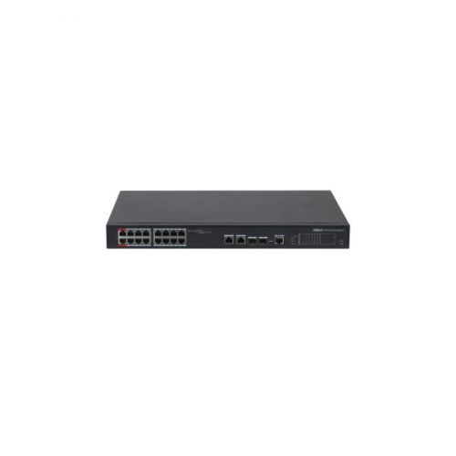 Dahua menedzselhető poe switch - pfs4218-16et-240 (16x 100mbps poe/poe+; 2x gigabit/sfp combo uplink; 240w)