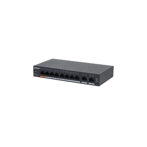 Dahua poe switch - cs4010-8et-60 (cloud menedzsment; 8x100mbps poe + 2x 1gbps uplink, 60w)