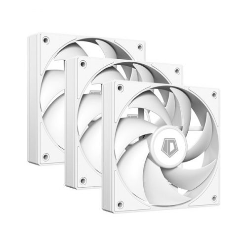 Id-cooling cooler 12cm - af-125-w trio (29,85db, max. 132,94 m3/h, 4pin, pwm, 3 x12cm, argb led, fehér)