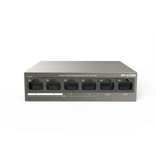 Ip-com switch poe - f1106p-4-63w (6x100mbps; 4 af/at poe port; 58w)