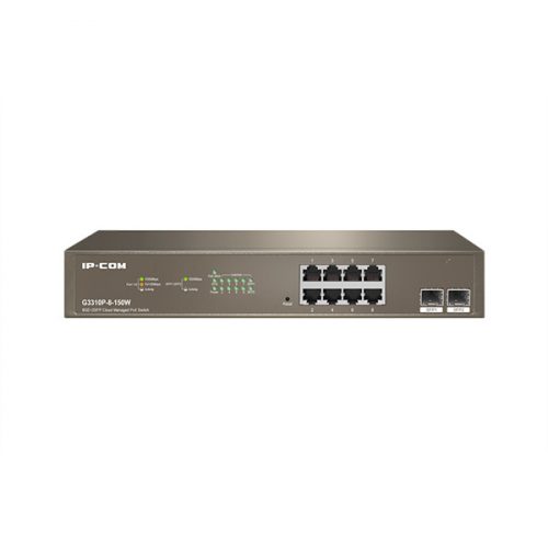 Ip-com switch vezérelhető poe - g3310p-8-150w (8x1gbps; 2x sfp; 8 af/at poe+ port; 130w, rackbe szerelhető)