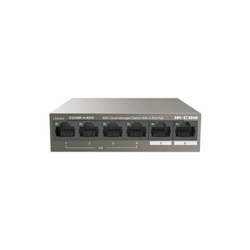 Ip-com switch poe - g2206p-4-63w (6x1gbps; 4 af/at poe+ port; 58w)