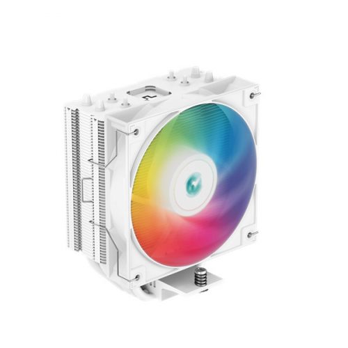 Deepcool cpu cooler - ag400 wh argb (31,6 db; max, 128,93 m3/h; 4pin, 4 db heatpipe, 12cm, pwm, a-rgb led, fehér)