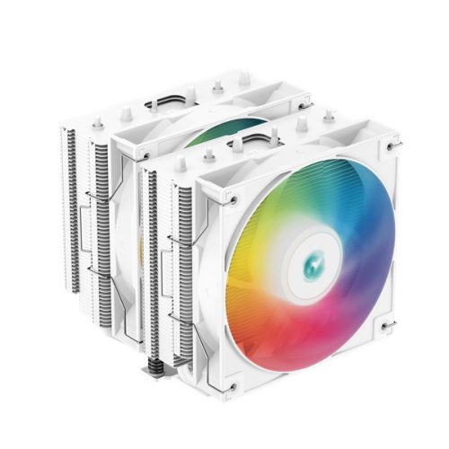 Deepcool cpu cooler - ag620 wh argb (29,4 db; max, 115,32 m3/h; 4pin pwm, 6 db heatpipe, 12cm, a-rgb led, fehér)