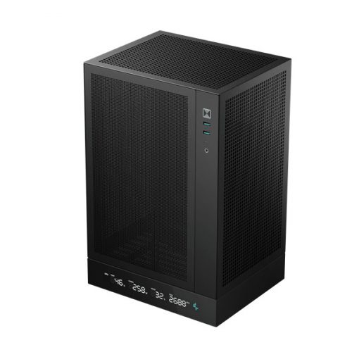 Deepcool számítógépház - ch170 digital (fekete, mini-itx, 2xusb3.0, type-c, fekete)