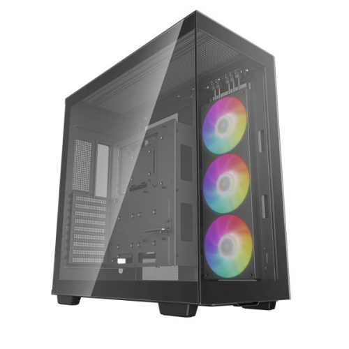 Deepcool számítógépház - ch780 (fekete, ablakos, 3x140mm a-rgb ventilllátor, e-atx, 4xusb3.0)