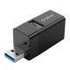 Orico usb3.0 hub - mini-u32-bk/8/ (3 port, bemenet: usb-a, kimenet: 1xusb-a3.0+2xusb-a2.0,  fekete)