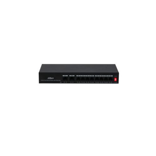 Dahua poe switch - pfs3010-8et-65 (8x 100mbps poe port + 2x 100mbps uplink, 65w)