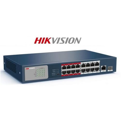 Hikvision switch poe - ds-3e0318p-e/m (16 port 100mbps, 135w, 1 port 1000mbps combo, l2)