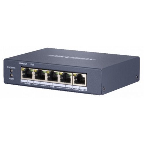 Hikvision switch poe - ds-3e0505hp-e (5 port 1000mbps, 60w, l2)