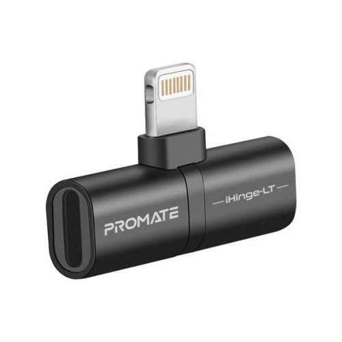 Promate átalakító - ihinge lt (2in1, lightning adapter, fekete)