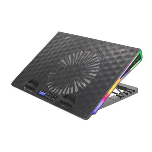 Vertux notebook hűtőpad - arctic (max.: 17", állítható, 22db, 18cm venti, 8000rpm, 2xusb 3.0, rgb led, fekete)