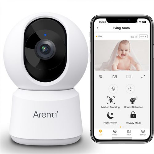 Arenti ip wifi pt dómkamera - p2q (4mp, 3,6mm, beltéri, ir10m, microsd, mikrofon, hangszóró)