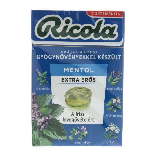 Ricola cukorka extra erős mentol 40g