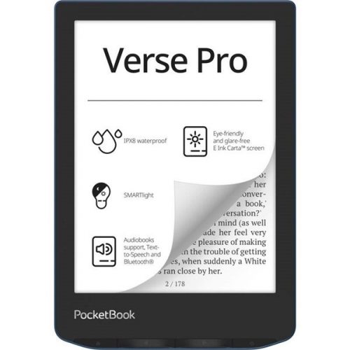 Pocketbook e-reader - pb634 verse pro azure (6"e ink carta, cpu: 1ghz,512mb,16gb,1500mah, wifi,msd, ipx8)