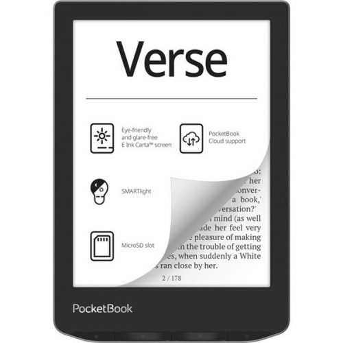 Pocketbook e-reader - pb629 verse mist grey (6"e ink carta, cpu: 1ghz,512mb,8gb,1500mah, wifi,msd, kép megvilágítás)