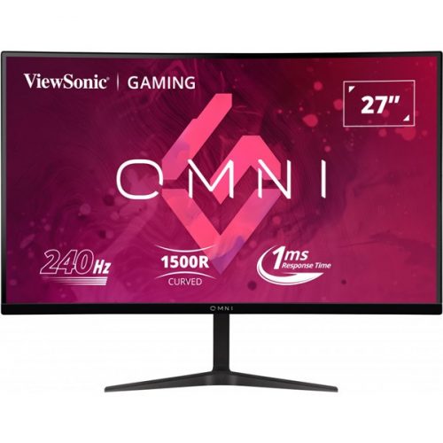 Viewsonic monitor 27" - vx2719-pc-mhd (va, 1920x1080, 240hz, 1ms, 250cd/m2, 2xhdmi, dp, vesa, spk, ívelt)