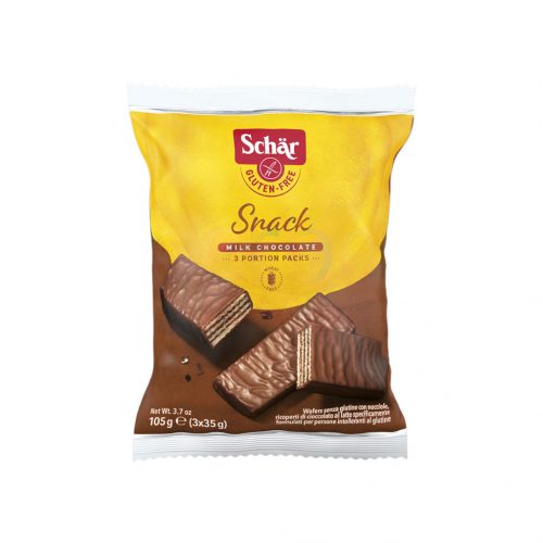 Gluténmentes schar snack csokoládéval bevont mogyorós ostya 105g