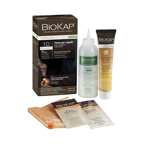 Biokap nutricolor rapid tartós hajfesték nr 1.0 natural black 135 ml