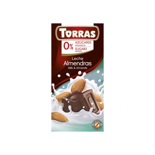 Torras glutén-és cukormentes tejcsokoládé mandula 75g