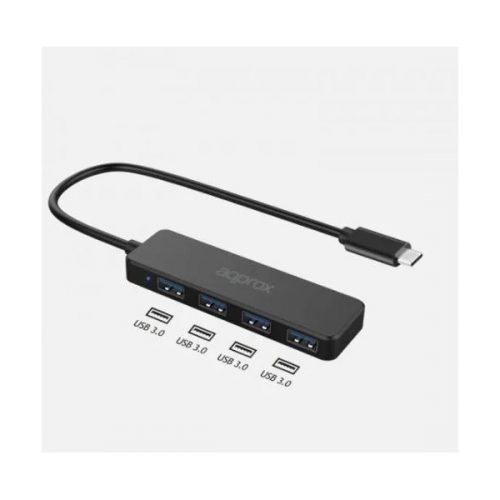 Approx usb hub - type-c 4in1 hub (4db usb3.0) fekete