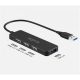 Approx usb hub - usb3.0 4in1 hub (3db usb2.0, 1db usb3.0) fekete