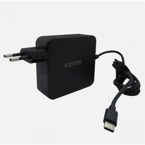 Approx notebook adapter 90w - univerzális usb type-c töltő, 5v/3a, 9v/3a, 12v/3a, 15v/3a, 20v/4.5a, fekete