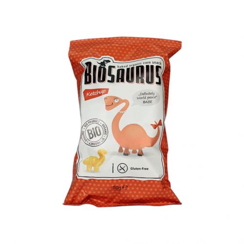 Biopont bio kukoricás snack ketchupos biosaurus babe 50g