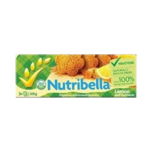 Nutribella keksz fruktózzal citrom-kurkuma 105g