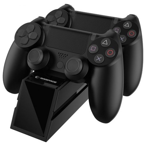 Rampage gamepad töltő - rp-ps4 (dokkoló 2x ps4 kontroller töltéséhez, fekete)