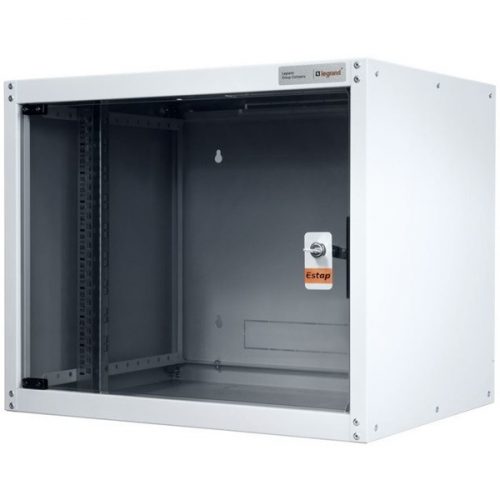 Legrand rackszekrény - 19" fali kivitel (20u, 982x600x600, szürke,egyrekeszes, üvegajtós, készre szerelt, max.65 kg)