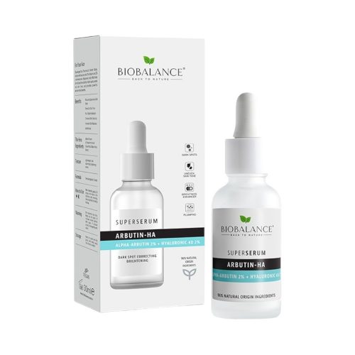 Biobalance szuperszérum arcra arbutinnal és 4d hialuronsavval 30 ml