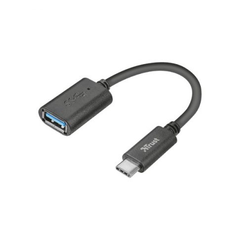 Trust kábel - usb-c - usb3.0 (10cm; fekete; usb-c - usb-a csatlakozó)