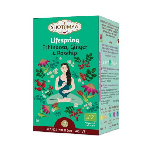 Shoti maa bio lifespring echinacea, gyömbér és csipkebogyó tea 16x2g 32g