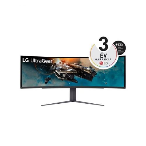 Lg monitor 49" gamer - 49gr85dc-b (va; ívelt; hdr; 32:9; dual qhd 5120x1440; 240hz, 1ms; 450cd; hdmix2; dp; usb; mag.áll