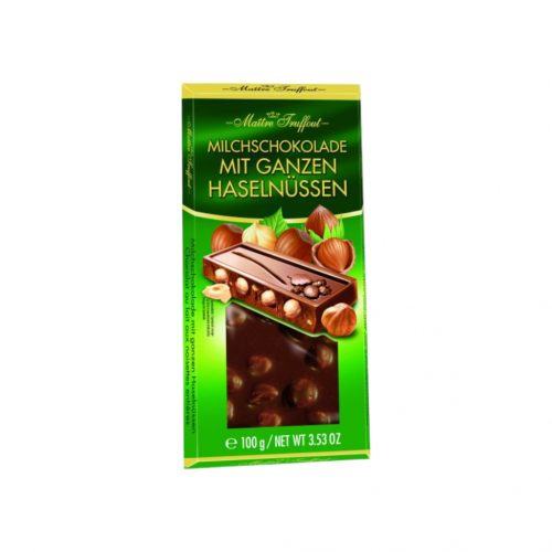 Maitre t. milchchocolade mit ganze haselnüssen (89434) egészmogyoróval 100g