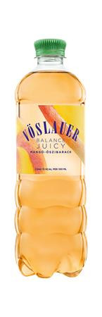 Ásványvíz, ízesített, VÖSLAUER "Balance Juicy", 750 ml, mangó-őszibarack