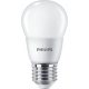 LED izzó, E27, kis gömb, P48, 7W, 806lm, 2700K, PHILIPS "CorePro"